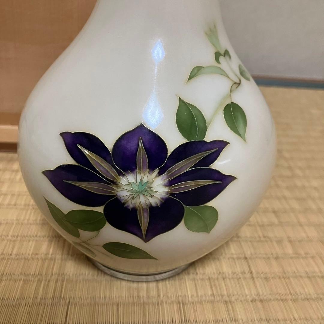 七宝焼　花瓶　田村幸夫