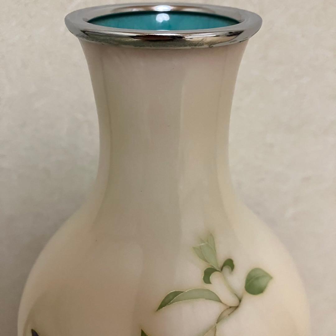 七宝焼　花瓶　田村幸夫