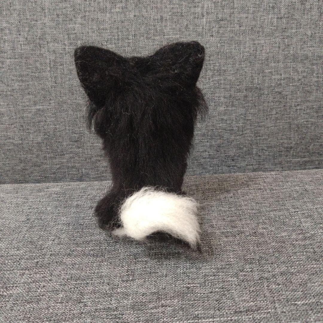 羊毛フェルト　チワワ　ブラックタン　犬　ハンドメイド　置物