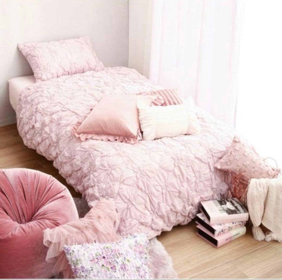 新品♡未使用　フランフラン　掛け布団カバー　花柄　ダブル　ピンク