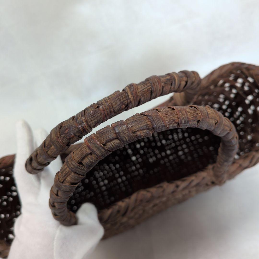 【美品】山葡萄　かごバッグ　山ぶどう 大きめ 天然素材 手編み