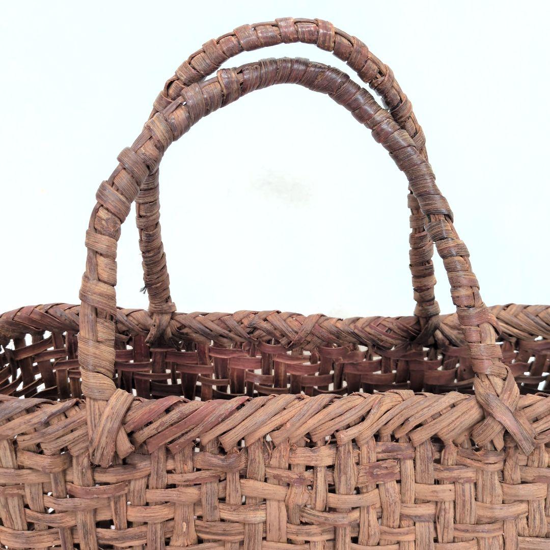 【美品】山葡萄　かごバッグ　山ぶどう 大きめ 天然素材 手編み