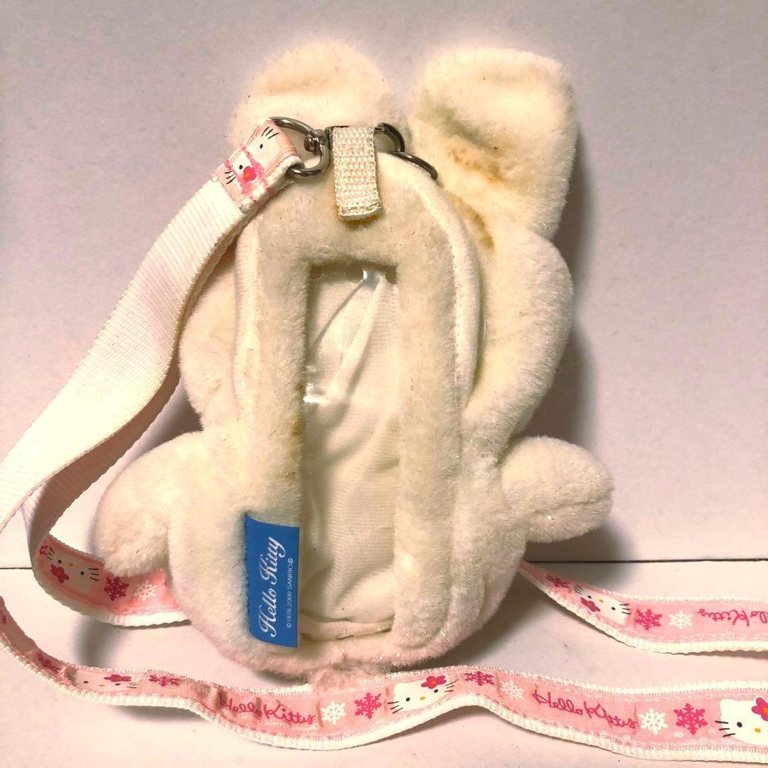 【レア】雪うさぎキティちゃん ネックストラップ付き携帯ケース