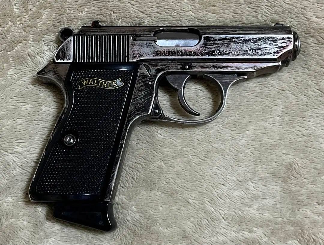 マルゼン ワルサーPPK/S カスタムモデル　ダメージ塗装　クッションケース付き