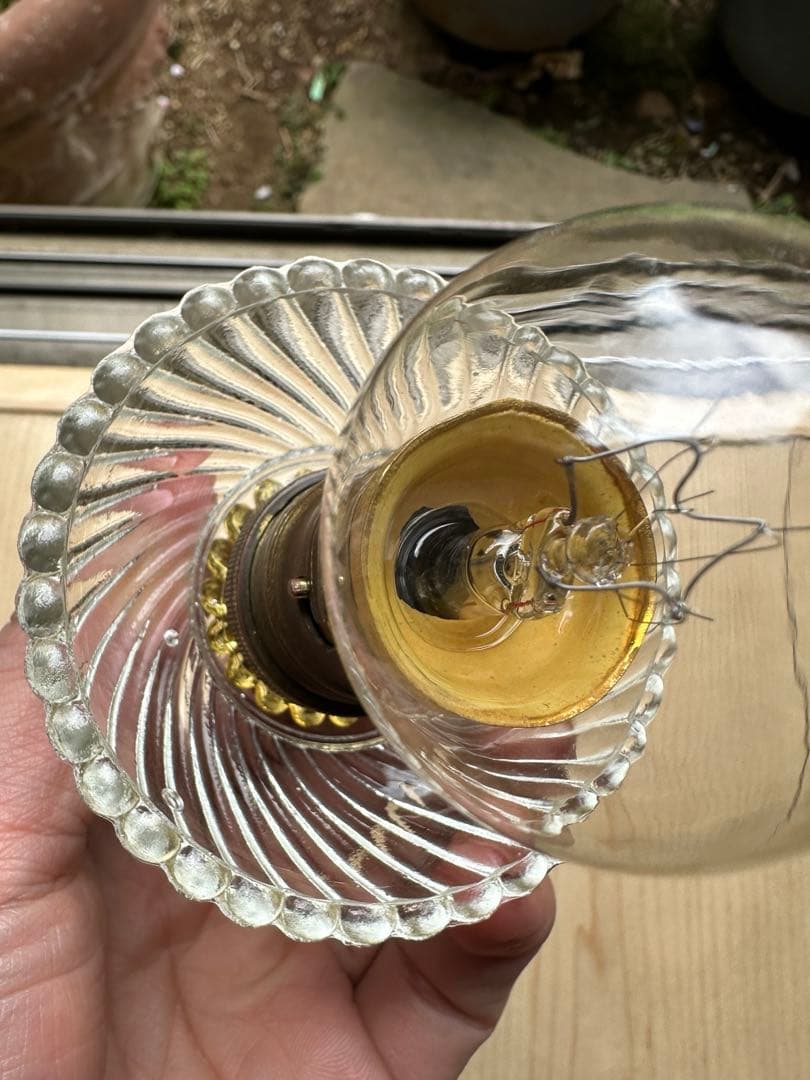 1920年代 フランス アンティーク 螺旋模様の可愛らしいアトリエランプ＊