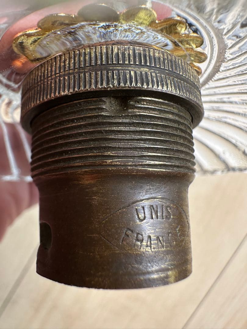 1920年代 フランス アンティーク 螺旋模様の可愛らしいアトリエランプ＊