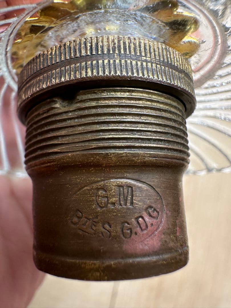 1920年代 フランス アンティーク 螺旋模様の可愛らしいアトリエランプ＊