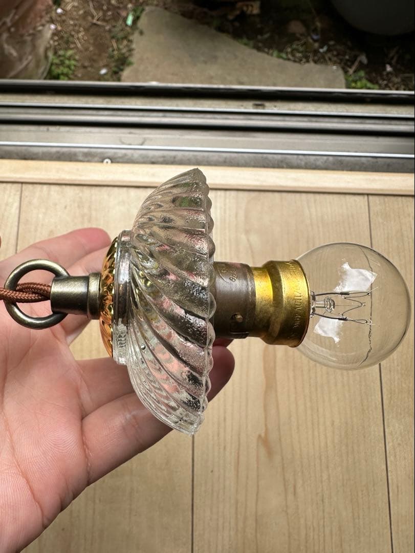 1920年代 フランス アンティーク 螺旋模様の可愛らしいアトリエランプ＊