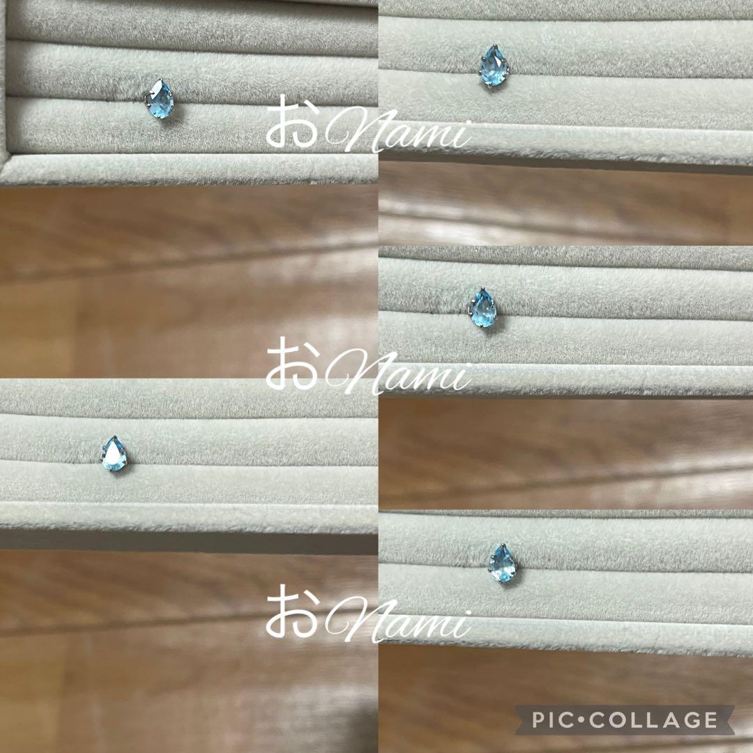 片耳 天然クロムダイオプサイト、片耳スイスブルートパーズ、2ピンクトパーズ