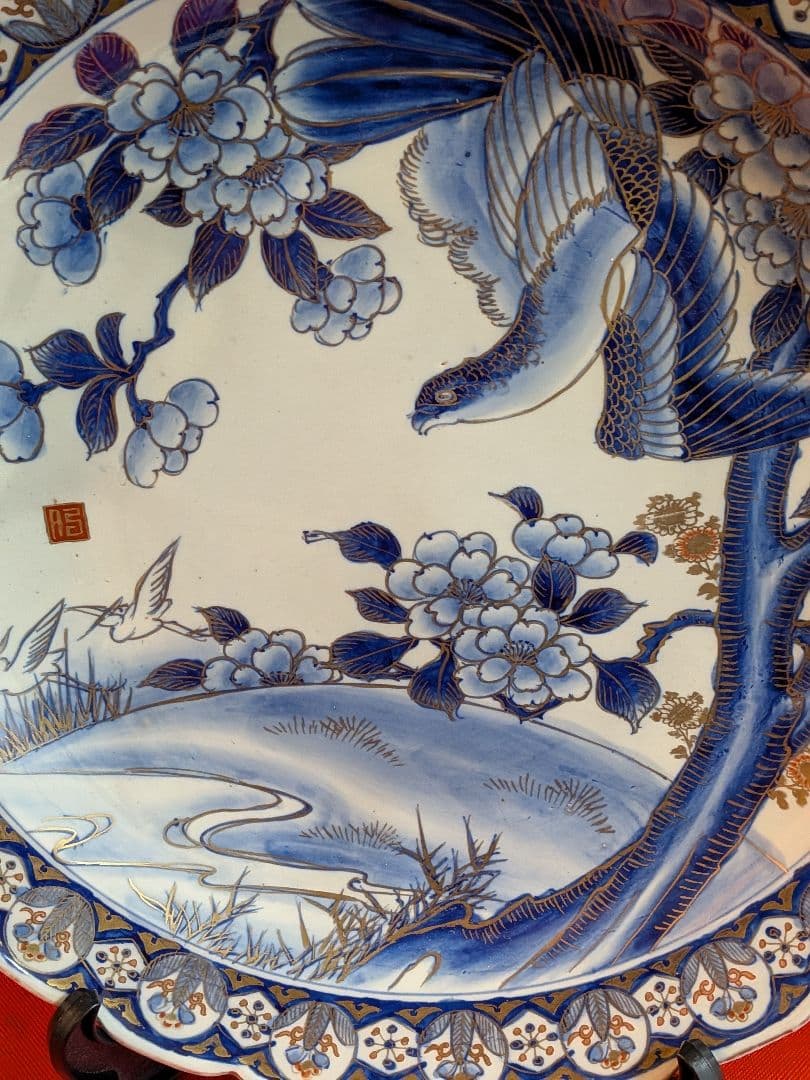 江戸時代幕末〜明治時代後期頃古伊万里有田焼時代直径４５Ｘ高さ５センチ大皿当時物