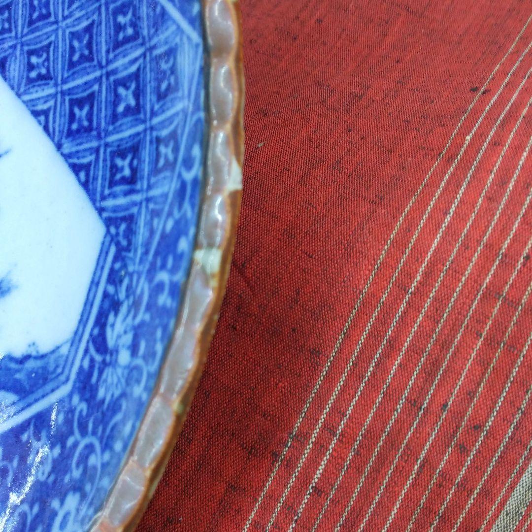 大特価 !!!古伊万里、印判イゲ八寸皿、5 枚セット