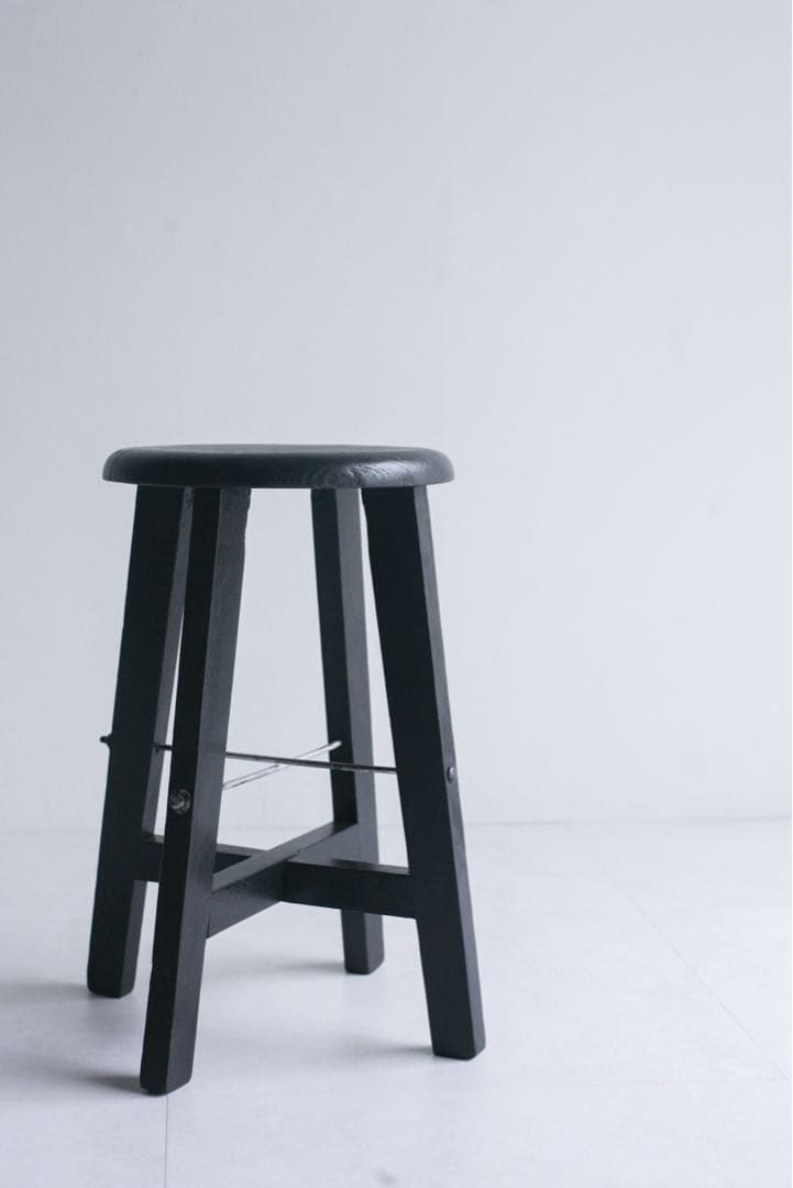 丸スツール　無垢材　ケヤキ材　古家具　ダイニングチェア　丸椅子　古道具