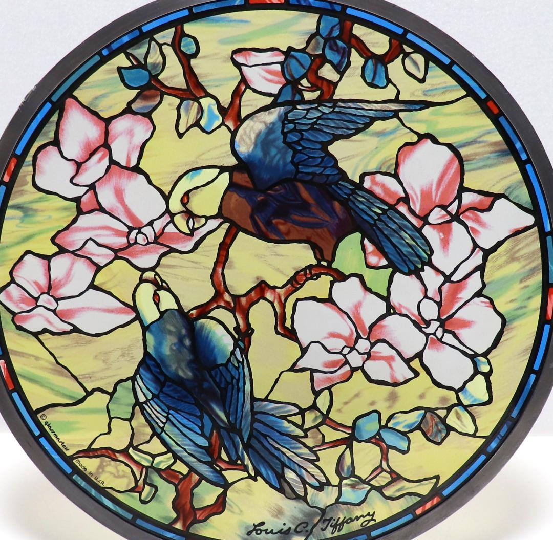 ルイス・ティファニー オウムとマグノリアの窓 ヴィンテージ ステンドグラス 大判