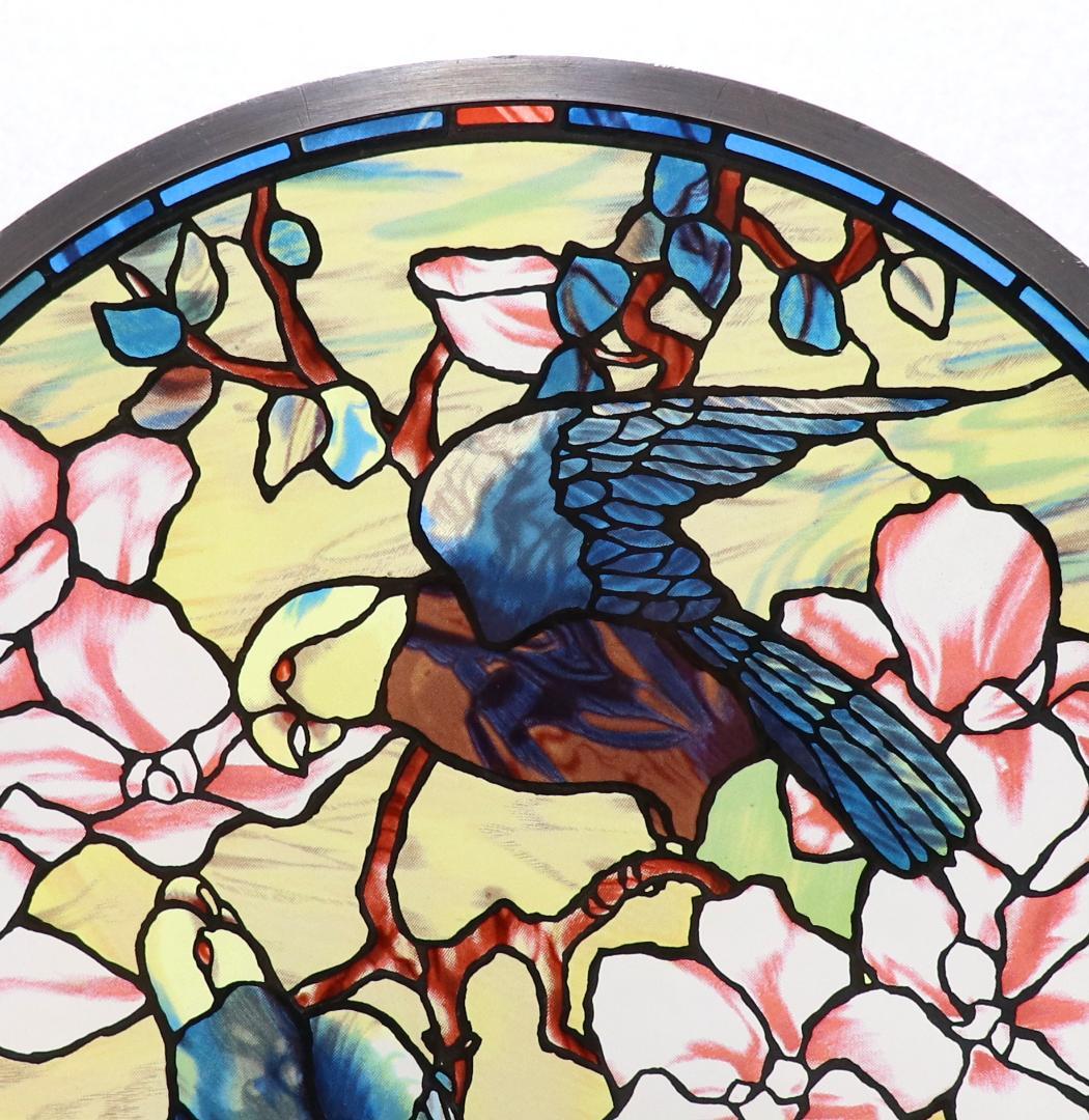 ルイス・ティファニー オウムとマグノリアの窓 ヴィンテージ ステンドグラス 大判