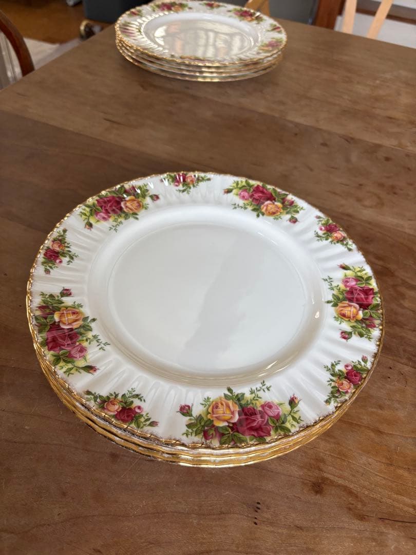 ロイヤルアルバート　オールドカントリーローズ　プレート　大４枚　