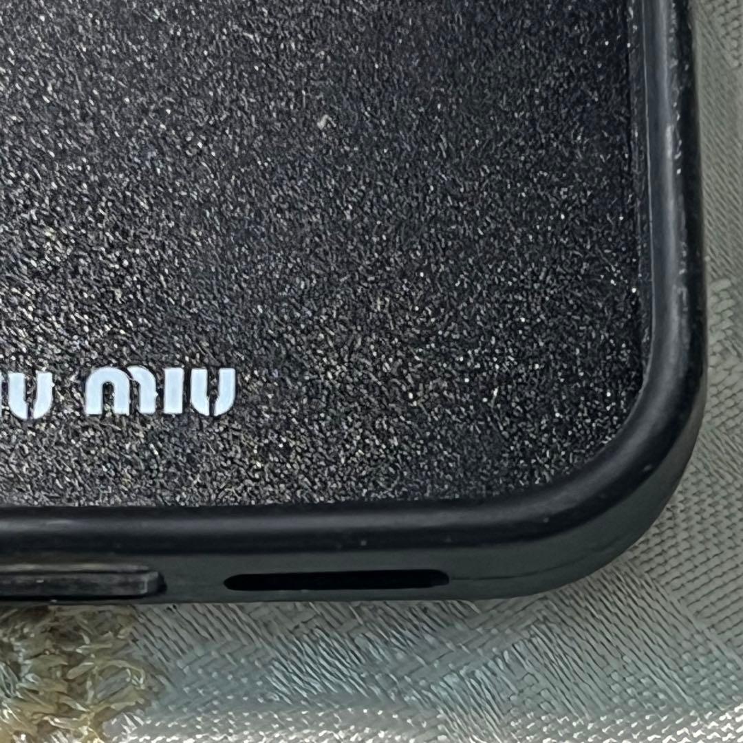 MIU MIU レザー iPhone13 Proケース カードポケット 水色