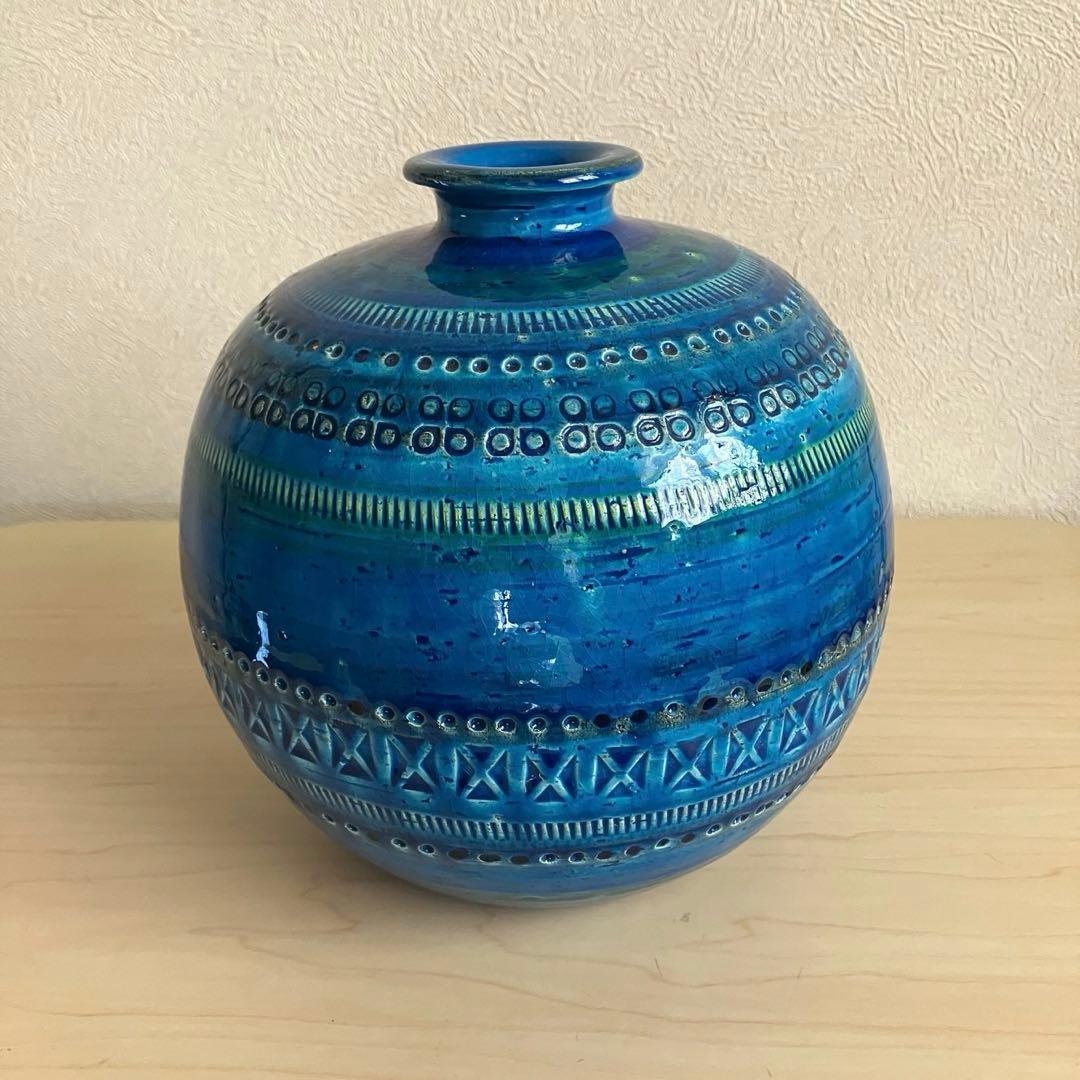 青い花瓶 インテリア　FLAVIA イタリア製