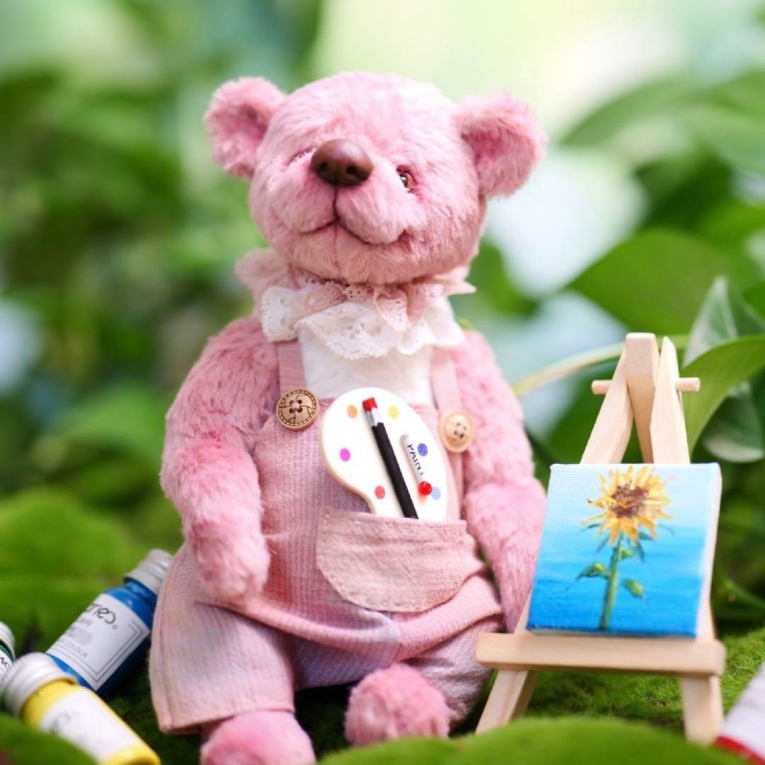 上機嫌なお絵描きくまさん ぬいぐるみ テディベア アーティストベア 海外作家様