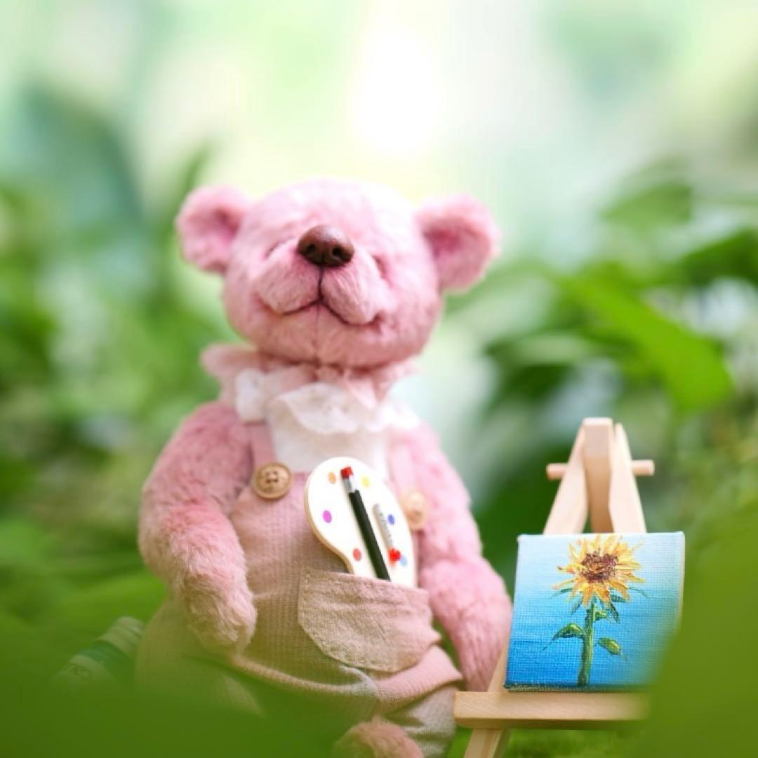 上機嫌なお絵描きくまさん ぬいぐるみ テディベア アーティストベア 海外作家様