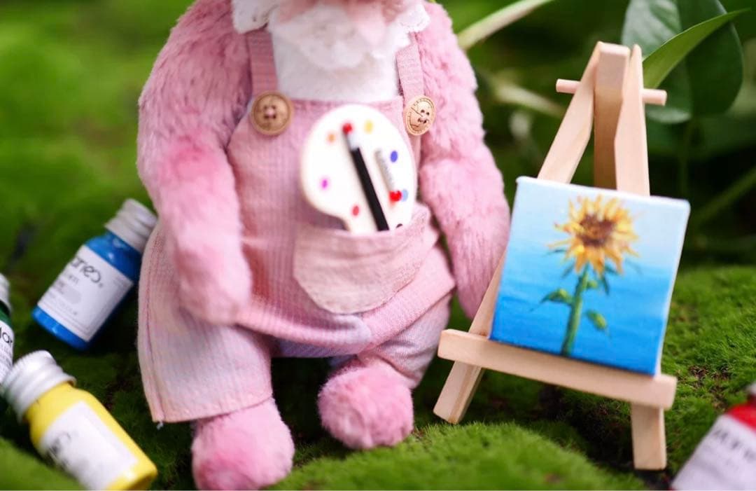 上機嫌なお絵描きくまさん ぬいぐるみ テディベア アーティストベア 海外作家様