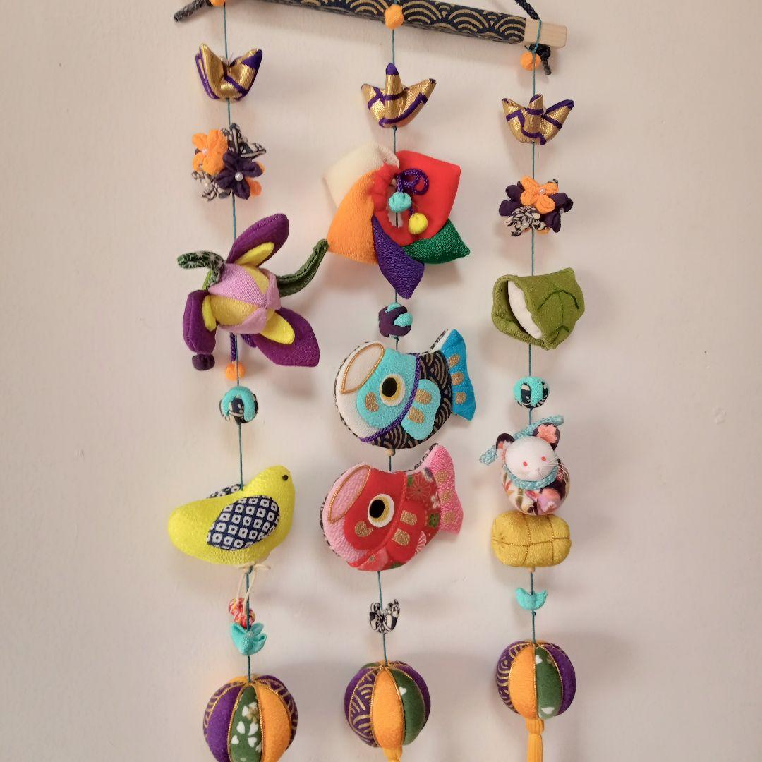 ちりめん細工✿端午の節句⁠の鯉のぼり✿つるし飾り（黄）