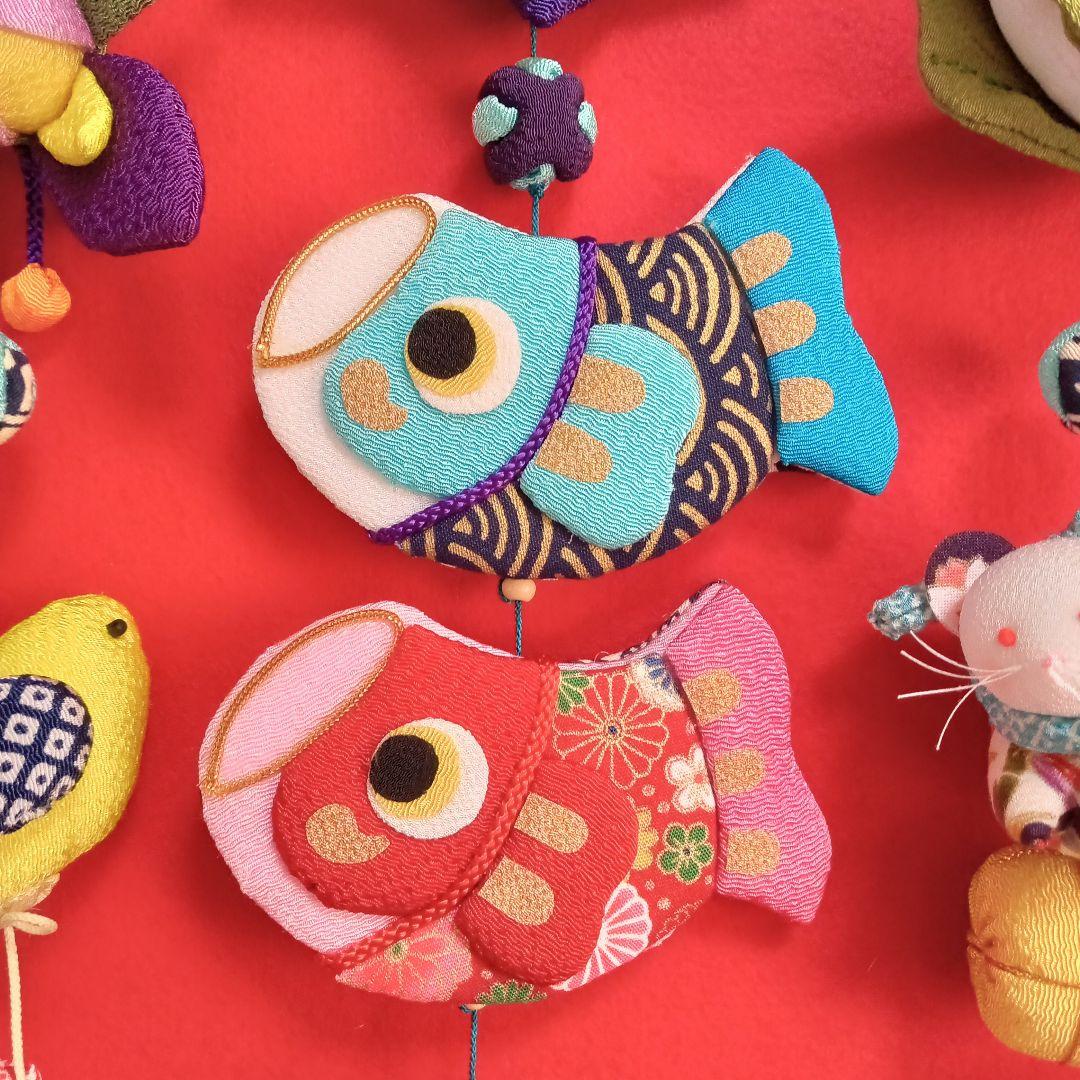 ちりめん細工✿端午の節句⁠の鯉のぼり✿つるし飾り（黄）