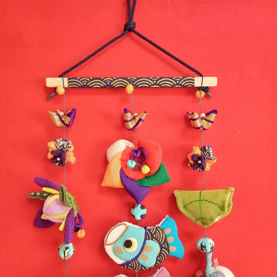 ちりめん細工✿端午の節句⁠の鯉のぼり✿つるし飾り（黄）