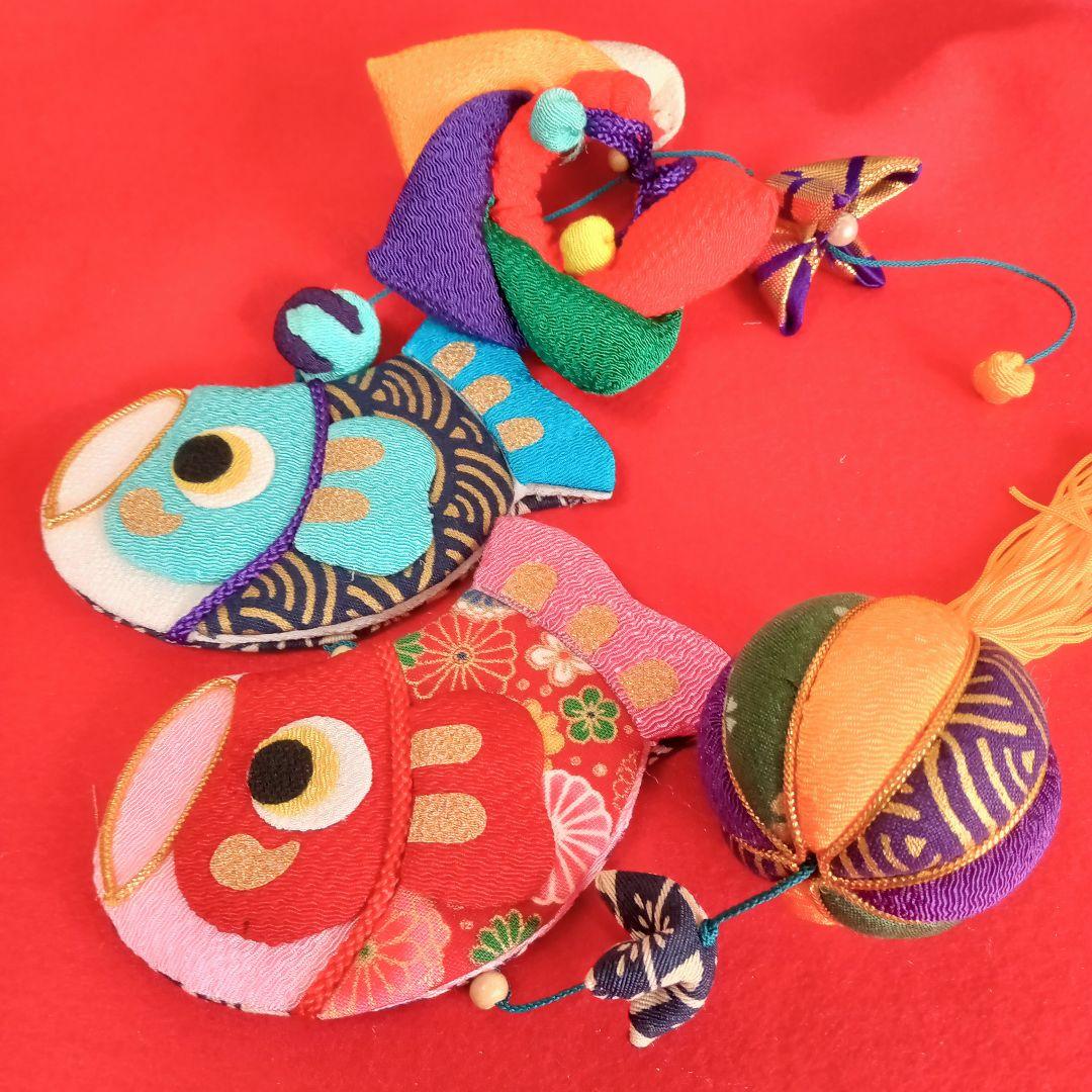 ちりめん細工✿端午の節句⁠の鯉のぼり✿つるし飾り（黄）