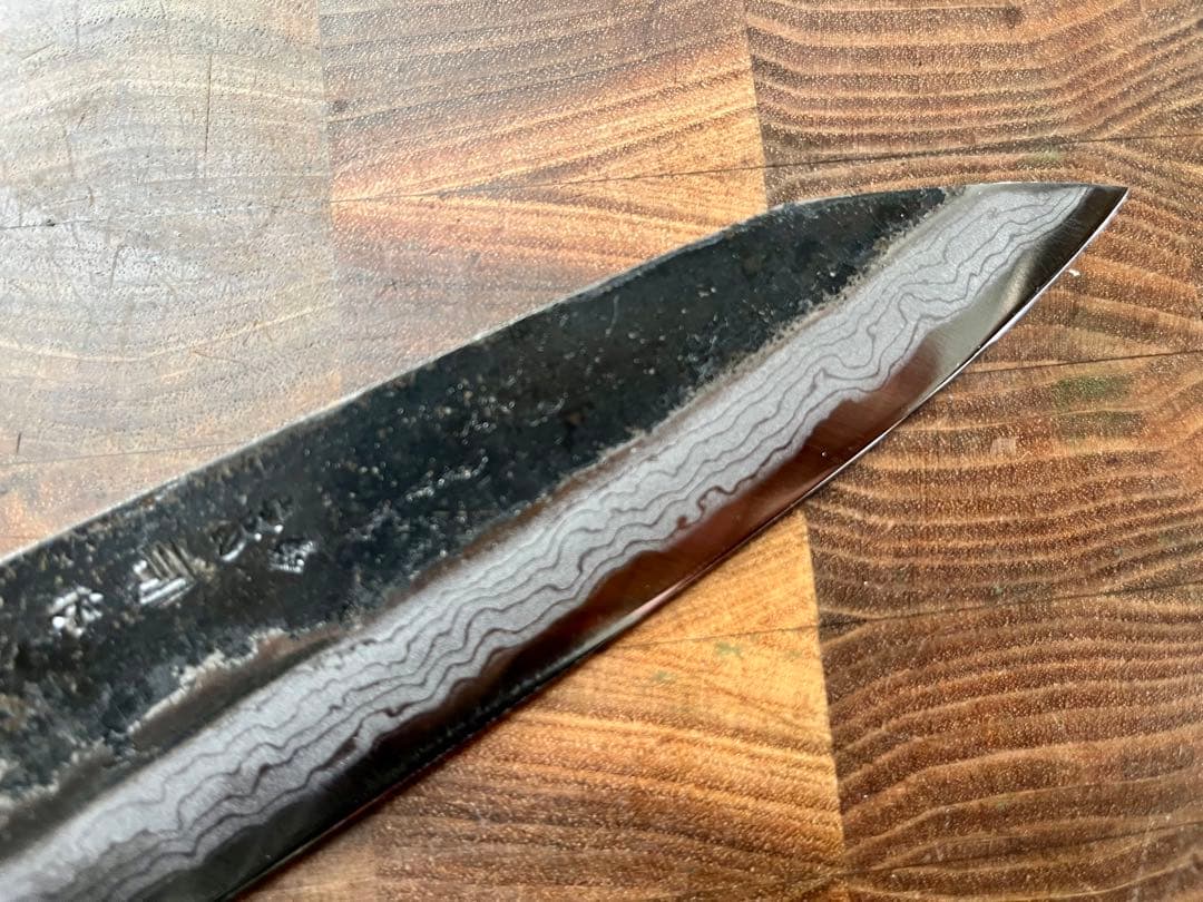 土佐　司　ダマスカス　切付　三徳　180mm 包丁　青紙　釣り　キャンプ　和包丁