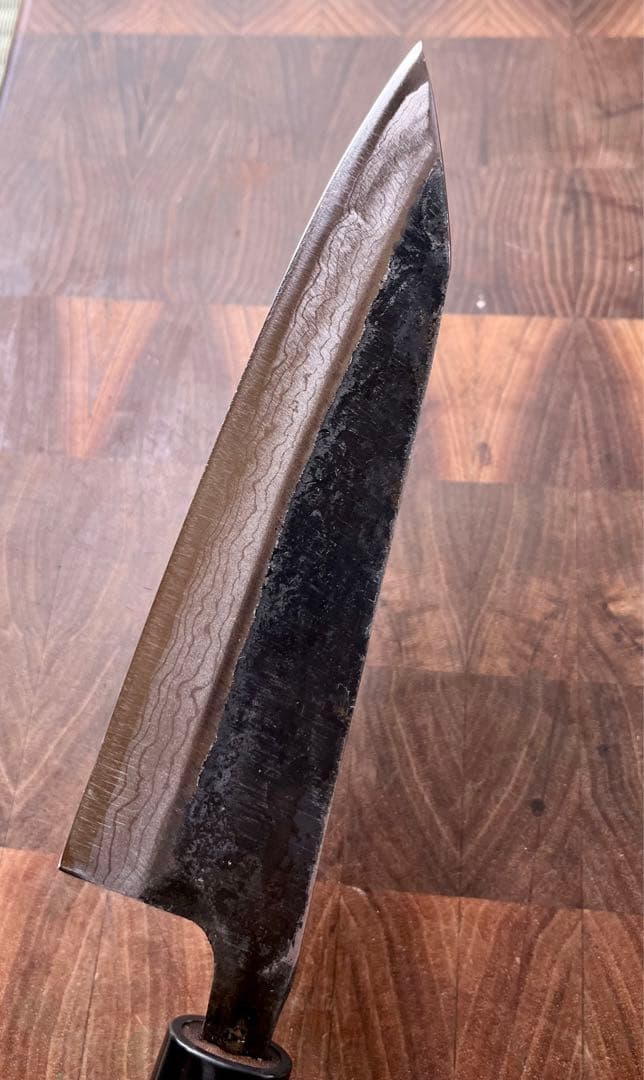 土佐　司　ダマスカス　切付　三徳　180mm 包丁　青紙　釣り　キャンプ　和包丁