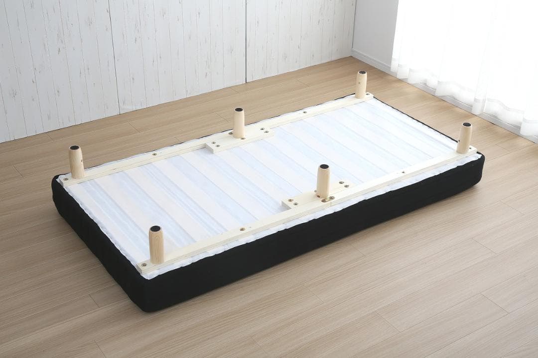 【新品・送料無料】一体型脚付きマットレスベッド【シングル】