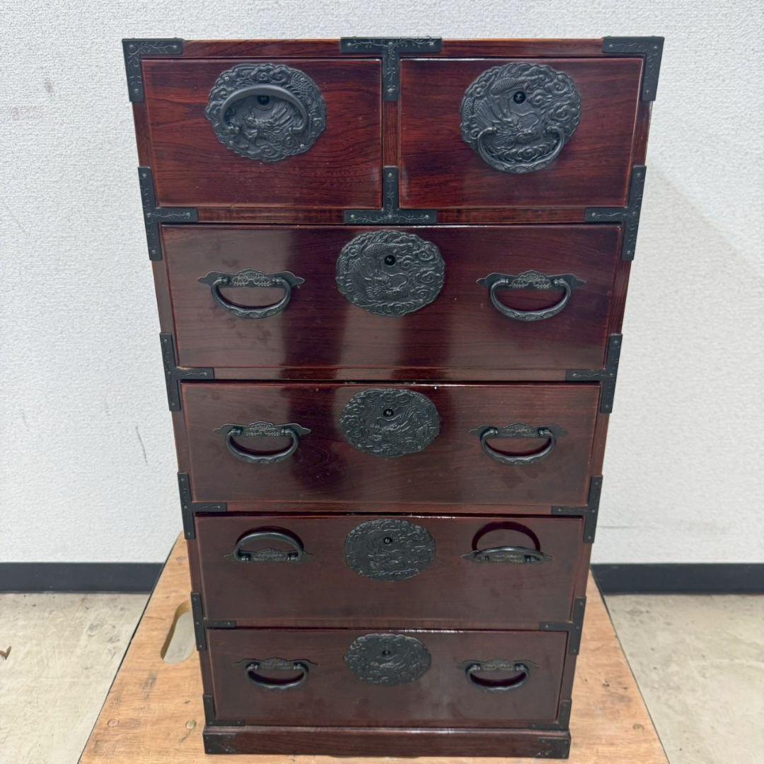 仙台箪笥 漆塗り 5段箪笥 渡辺家具店