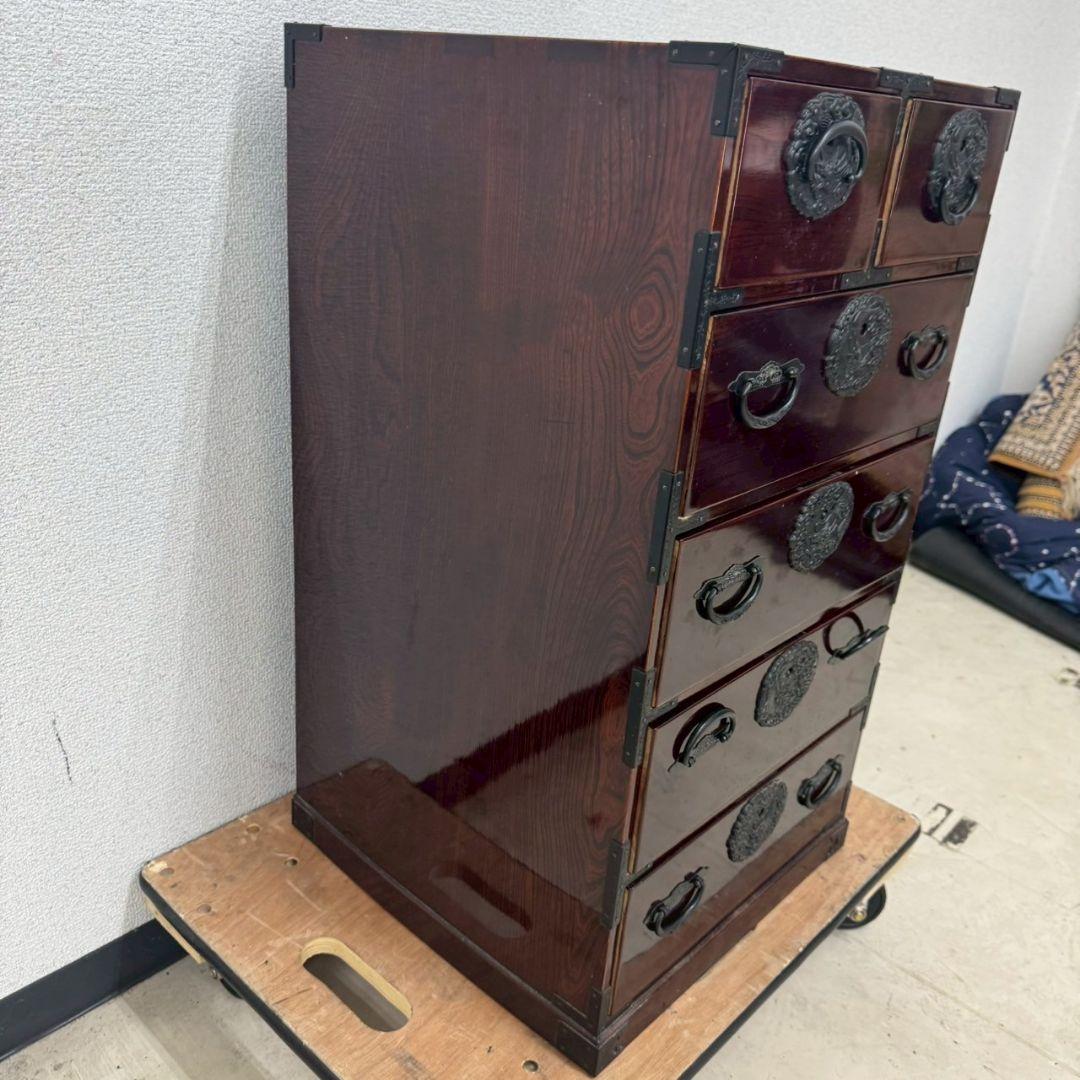 仙台箪笥 漆塗り 5段箪笥 渡辺家具店