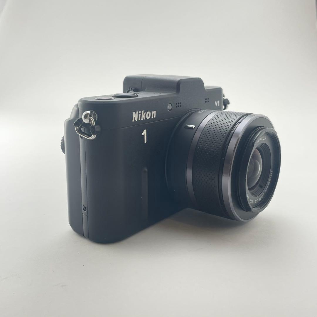 【ファインダー美品・返品保証】Nikon1 V1 ブラック 標準レンズキット