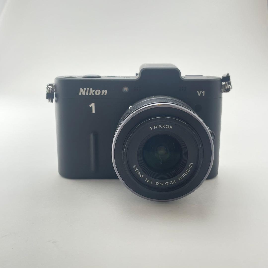 【ファインダー美品・返品保証】Nikon1 V1 ブラック 標準レンズキット
