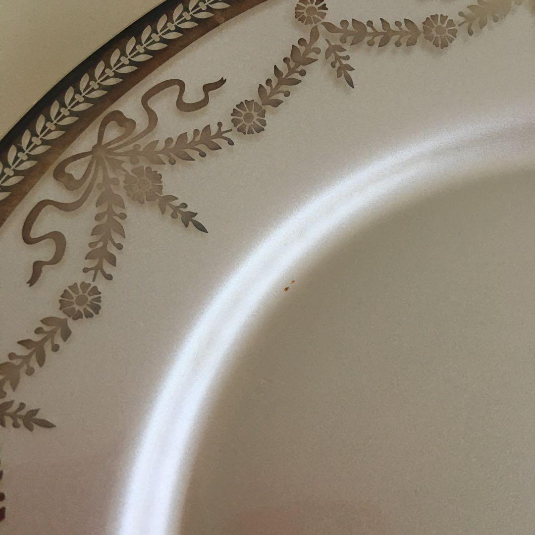 25cm 透明2枚+ホワイト2枚リボンガーランド ディナープレート(4枚セット)