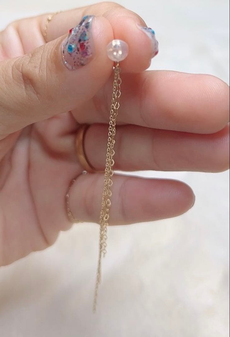 K10ゴールド チェーンピアスキャッチ　8.5cm