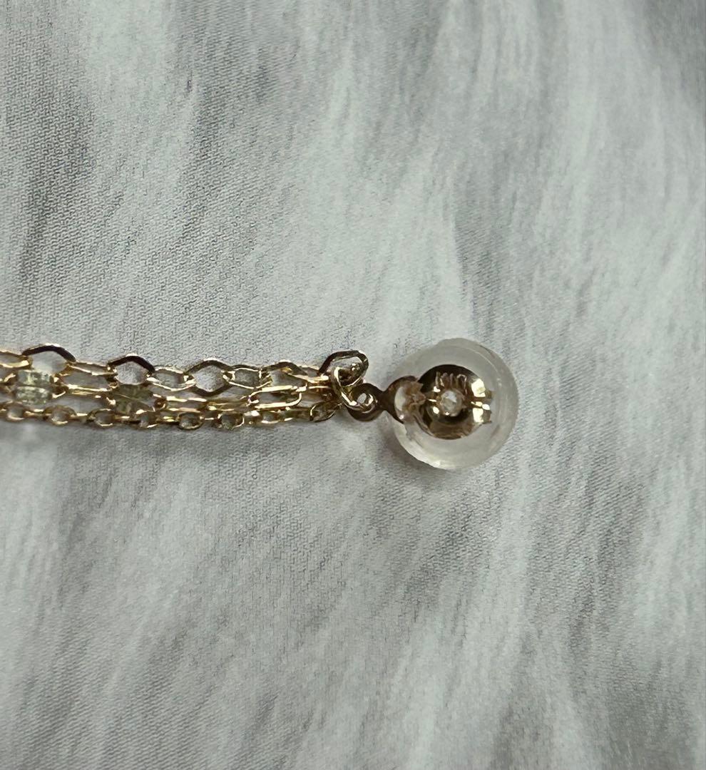 K10ゴールド チェーンピアスキャッチ　8.5cm