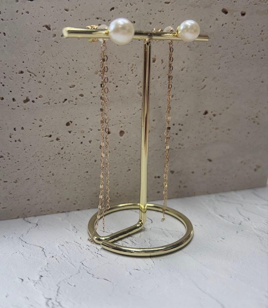 K10ゴールド チェーンピアスキャッチ　8.5cm