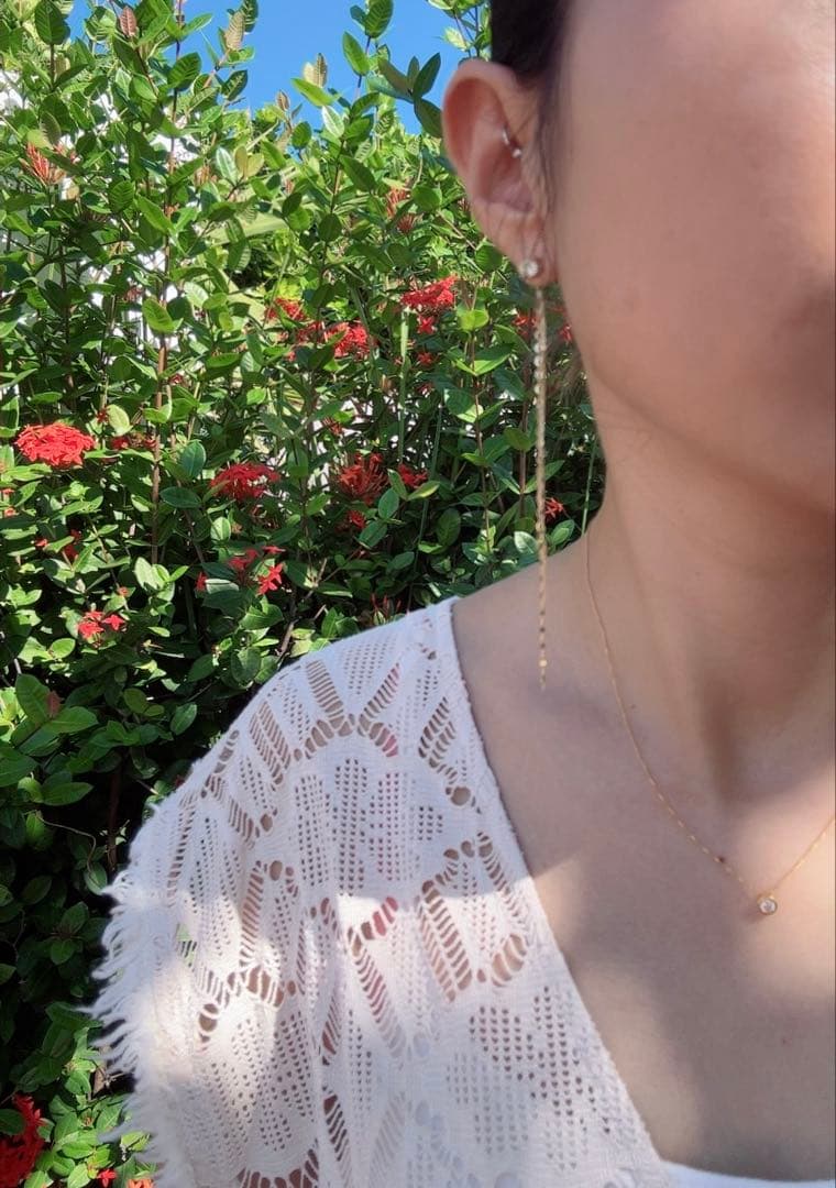 K10ゴールド チェーンピアスキャッチ　8.5cm