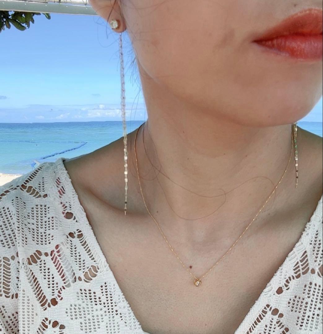 K10ゴールド チェーンピアスキャッチ　8.5cm