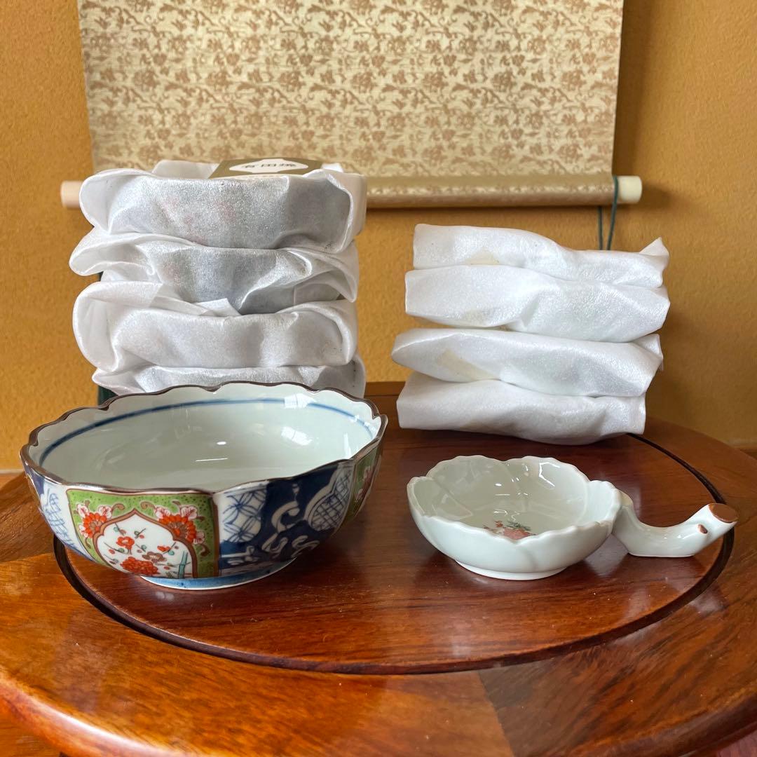 有田焼 【武峰】地紋花絵親子鉢揃5組 陶磁器 鉢・小皿 5セット