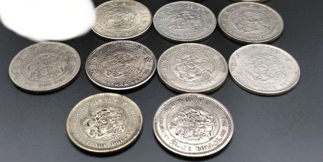 参考品まとめ　14枚　No.170　【参考品】一円銀貨　貿易銀等