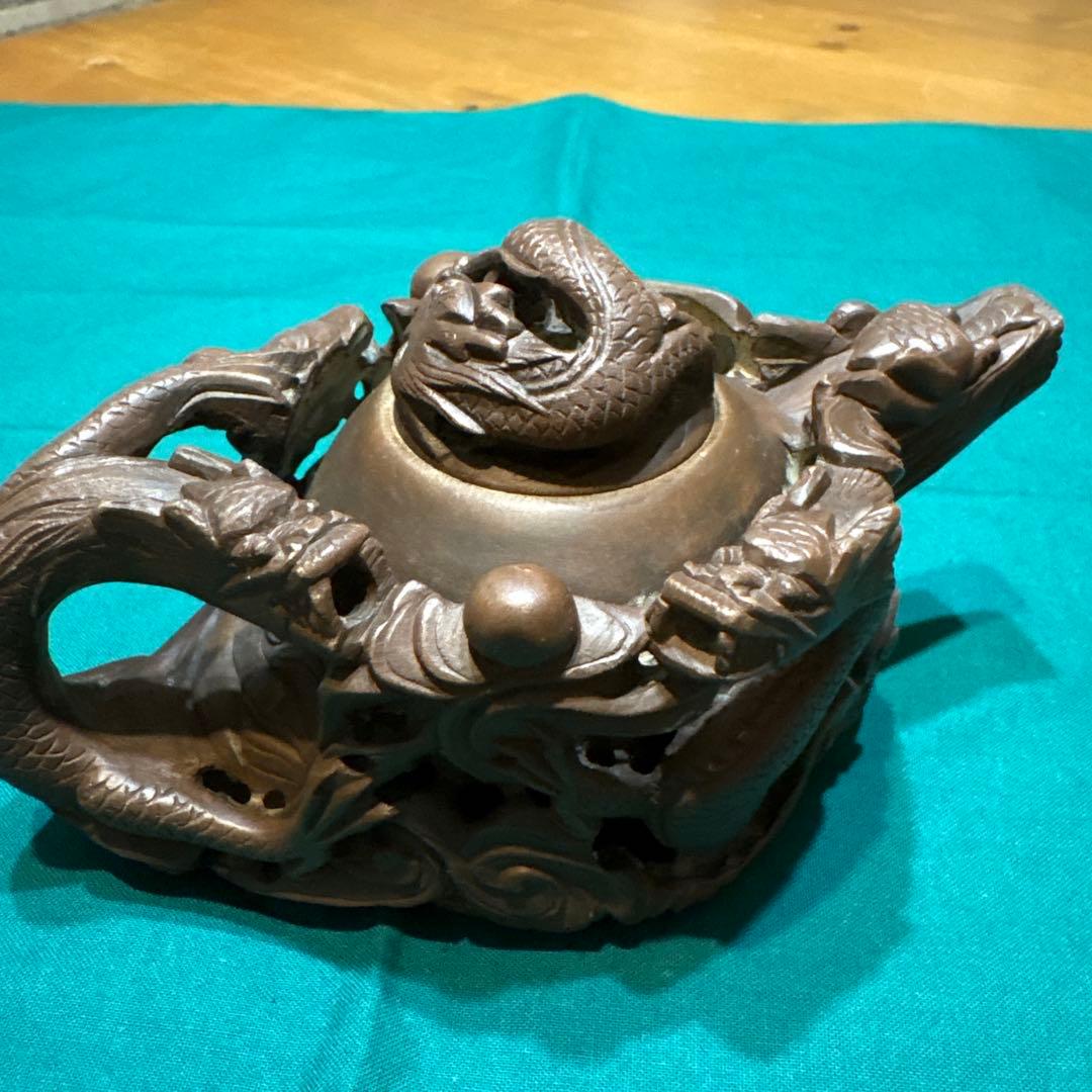 中国茶器 龍彫刻 急須