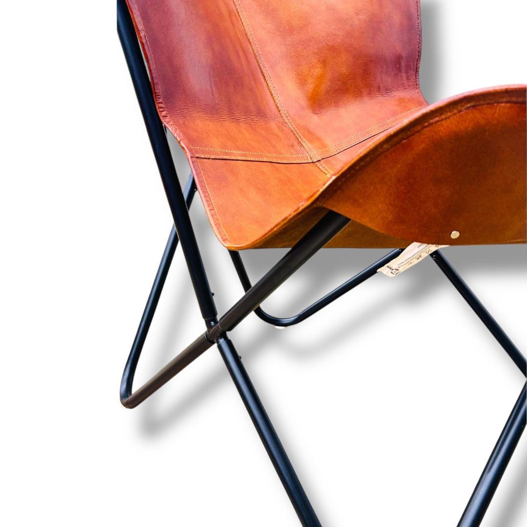 【送料無料】バタフライチェア リプロダクト BKFチェア レザーチェア ブラウン