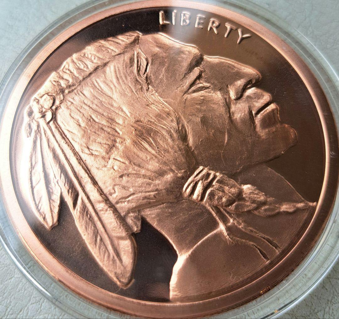 アメリカ「バッファロ」純銅5オンスメダル