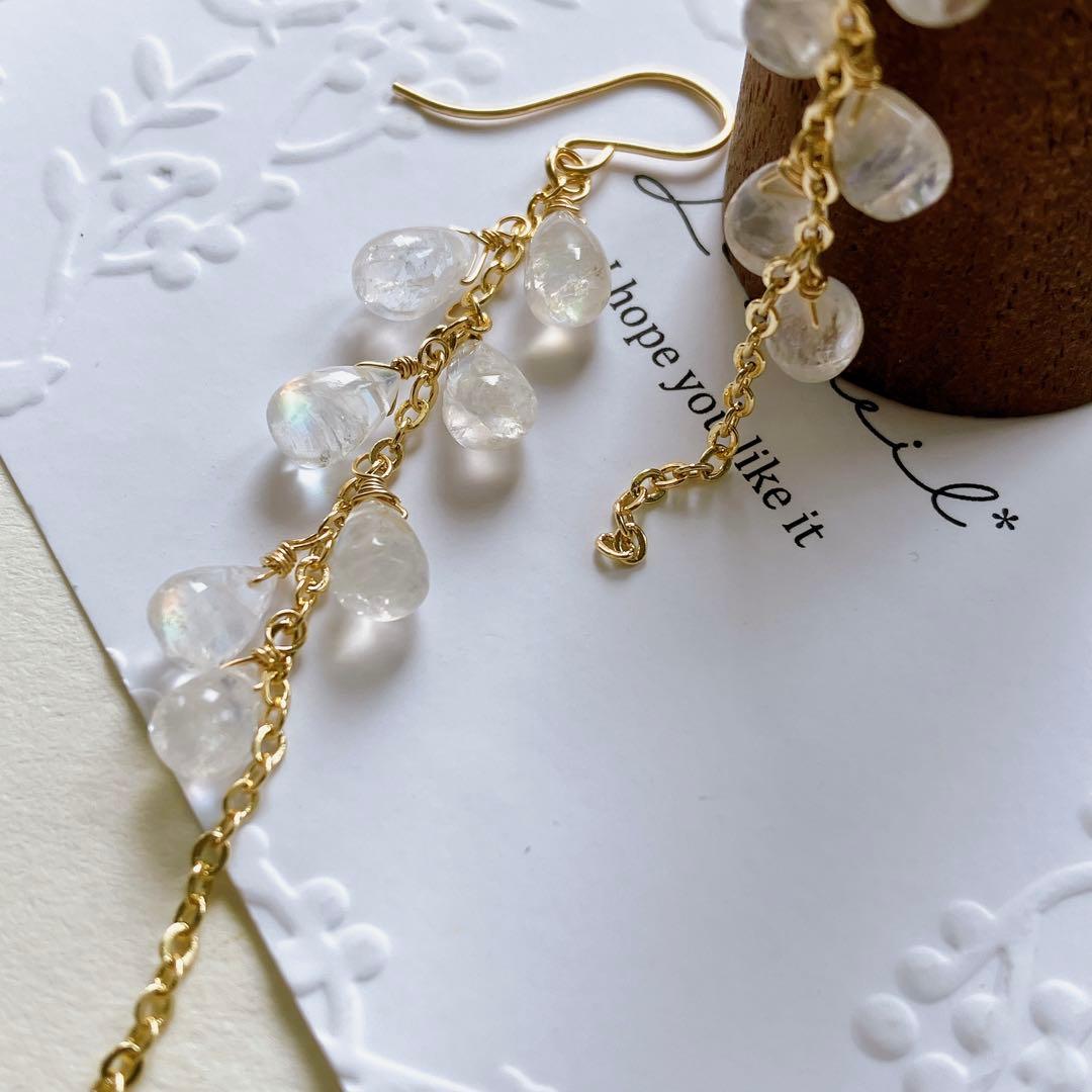 りあ◆アンデシンラブラドライトピアス✧14kgf