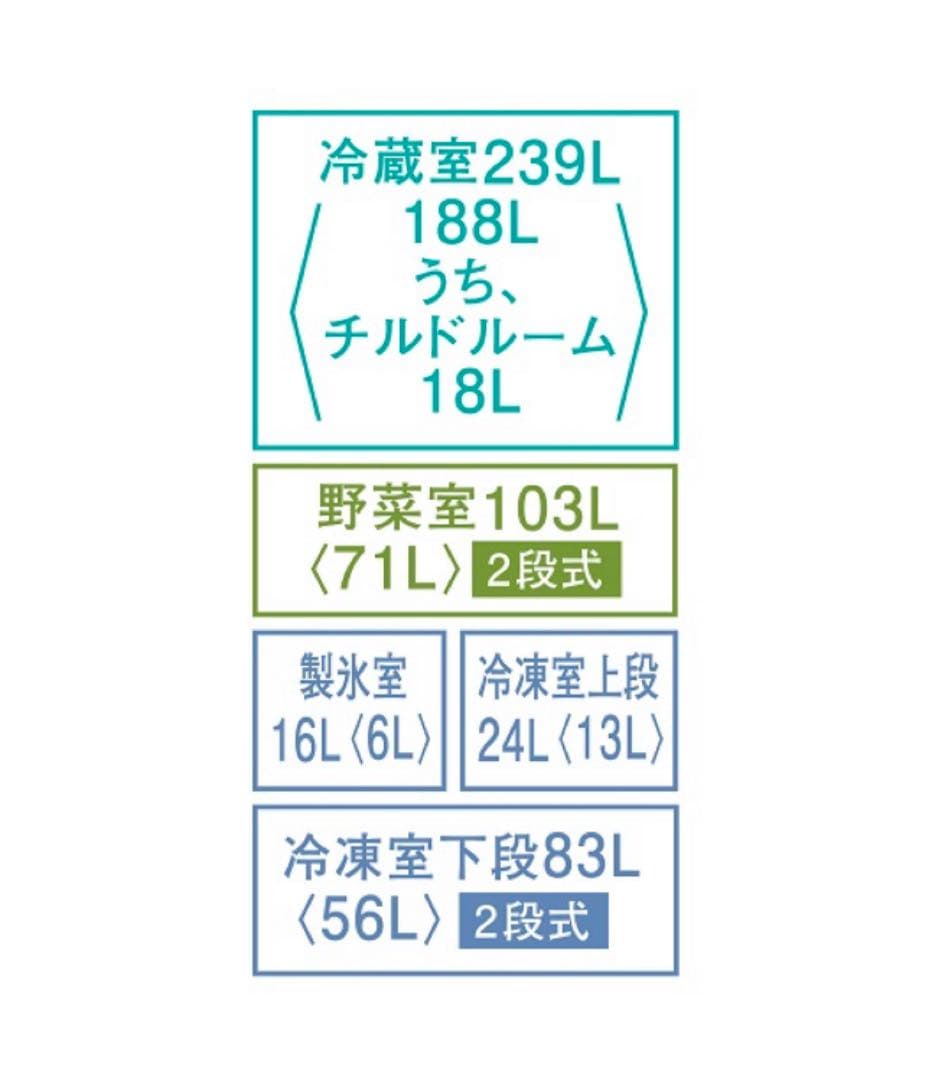 東芝 5ドア 冷蔵庫 GR-U470GZL (ZH) アッシュグレージュ