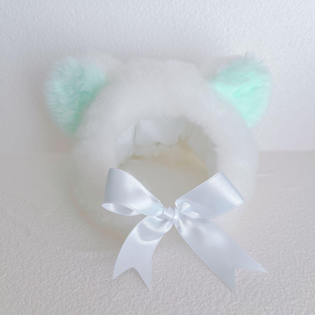 初期ピカチュウ ハンドメイド　ホワホワさん帽子（ミント）