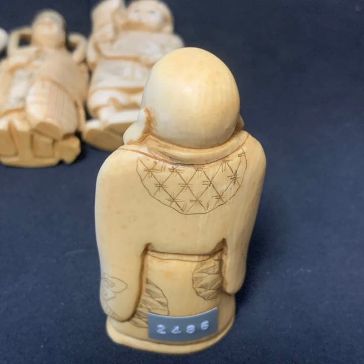 アンティーク　古い　七福神　置物　中国　オブジェ　七柱　七柱神　小物　縁起物